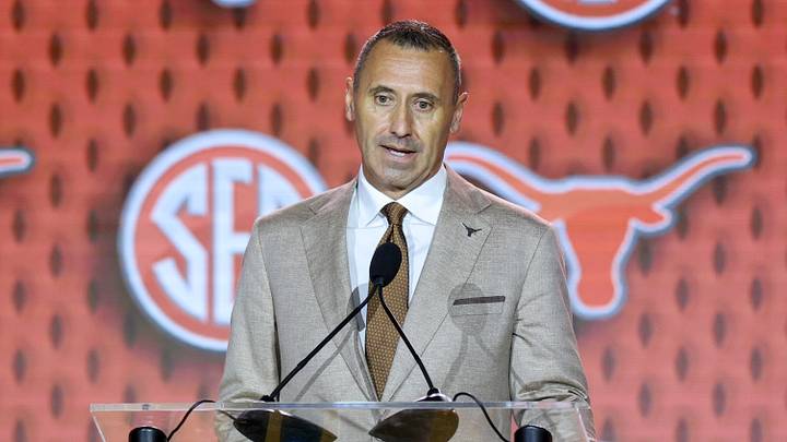 Texas Longhorns head coach Steve Sarkisian speaks to the press during SEC Football Kickoff Media Day at the Tampa Marriott. Texas Longhorns head coach Steve Sarkisian speaks to the press during SEC Football Kickoff Media Day at the Tampa Marriott.