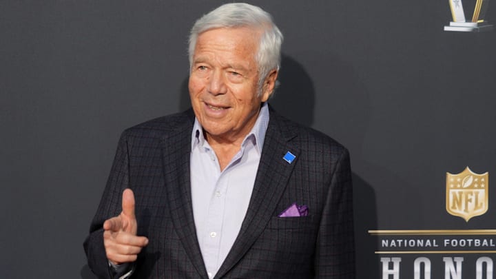 Feb 8, 2024; Las Vegas, NV, USA; Robert Kraft on the red carpet before the NFL Honors show at