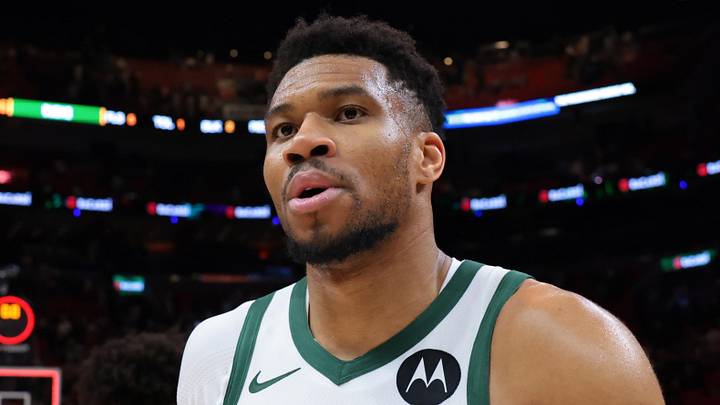 Mar 12, 2026; Miami, Florida, USA; Milwaukee Bucks forward Giannis Antetokounmpo (34) looks on after the game against the Miami Heat at Kaseya Center. Mandatory Credit: Sam Navarro-Imagn Images Mar 12, 2026; Miami, Florida, USA; Milwaukee Bucks forward Giannis Antetokounmpo (34) looks on after the game against the Miami Heat at Kaseya Center. Mandatory Credit: Sam Navarro-Imagn Images