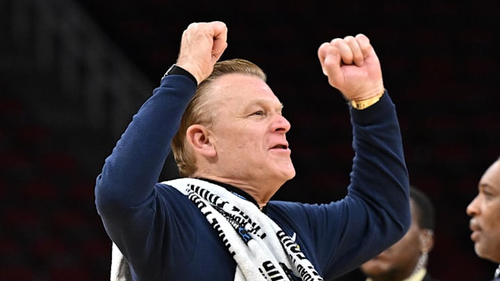 Mar 26, 2026; Houston, TX, USA; Illinois Fighting Illini head coach Brad Underwood reacts after the game in a Sweet Sixteen game of the South Regional of the men's 2026 NCAA Tournament at Toyota Center. Mandatory Credit: Maria Lysaker-Imagn Images Mar 26, 2026; Houston, TX, USA; Illinois Fighting Illini head coach Brad Underwood reacts after the game in a Sweet Sixteen game of the South Regional of the men's 2026 NCAA Tournament at Toyota Center. Mandatory Credit: Maria Lysaker-Imagn Images