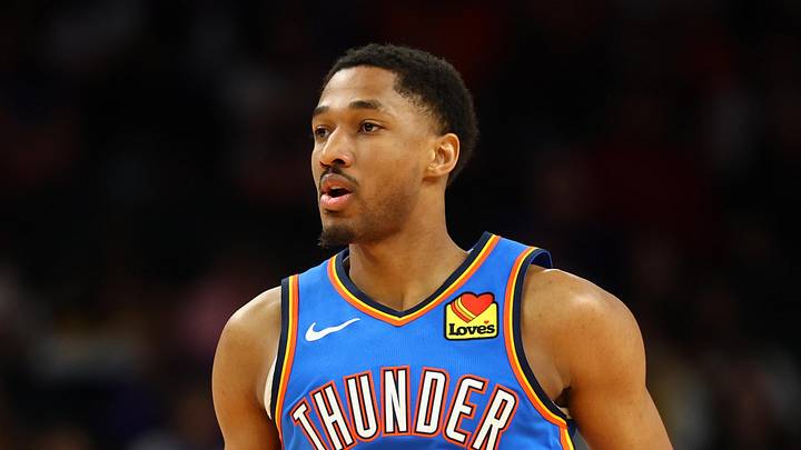 Apr 27, 2026; Phoenix, Arizona, USA; Oklahoma City Thunder guard Aaron Wiggins (21) against the Phoenix Suns during game four of the first round of the 2026 NBA Playoffs at Mortgage Matchup Center. Mandatory Credit: Mark J. Rebilas-Imagn Images Apr 27, 2026; Phoenix, Arizona, USA; Oklahoma City Thunder guard Aaron Wiggins (21) against the Phoenix Suns during game four of the first round of the 2026 NBA Playoffs at Mortgage Matchup Center. Mandatory Credit: Mark J. Rebilas-Imagn Images