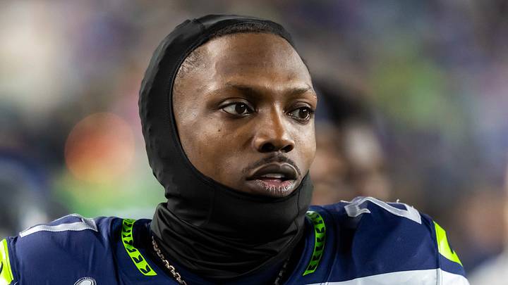 Seattle Seahawks cornerback Riq Woolen (27) walks onto the field.