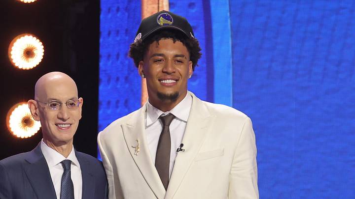 Jun 23, 2026; New York, NY, USA; NBA commissioner Adam Silver greets the eleventh pick in the 2026 NBA draft, Michigan forward Yaxel Lendeborg after he was selected by the Golden State Warriors at Barclays Center. Mandatory Credit: Brad Penner-Imagn Images Jun 23, 2026; New York, NY, USA; NBA commissioner Adam Silver greets the eleventh pick in the 2026 NBA draft, Michigan forward Yaxel Lendeborg after he was selected by the Golden State Warriors at Barclays Center. Mandatory Credit: Brad Penner-Imagn Images