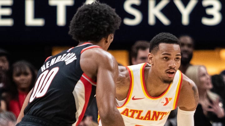 Portland Trail Blazers guard Scoot Henderson and Atlanta Hawks guard Dejounte Murray