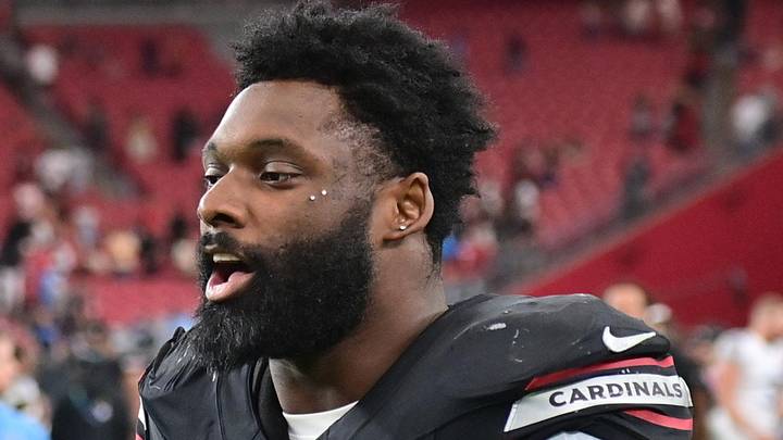 Oct 5, 2025; Glendale, Arizona, USA; Arizona Cardinals outside linebacker Josh Sweat (10) walks off the field at the end of their game against the Tennessee Titans at State Farm Stadium. Mandatory Credit: Matt Kartozian-Imagn Images