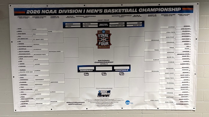The NCAA Tournament bracket at Benchmark International Arena