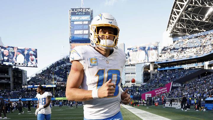 Oct 4, 2026; Seattle, Washington, USA; Los Angeles Chargers quarterback Justin Herbert (10) runs off the field after the game against the Seattle Seahawks at Lumen Field. Mandatory Credit: Joe Nicholson-Imagn Images Oct 4, 2026; Seattle, Washington, USA; Los Angeles Chargers quarterback Justin Herbert (10) runs off the field after the game against the Seattle Seahawks at Lumen Field. Mandatory Credit: Joe Nicholson-Imagn Images