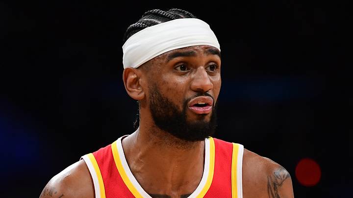 Atlanta Hawks guard Nickeil Alexander-Walker (7) reacts against the Boston Celtics at TD Garden on March 27, 2026.