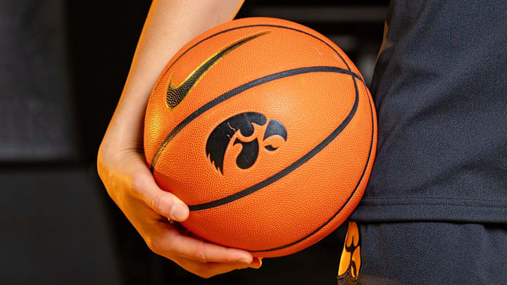 Emely Rodriguez stands for a photo during Iowa Women's Basketball media day at Carver Hawkeye arena in Iowa City, Oct. 14, 2025.