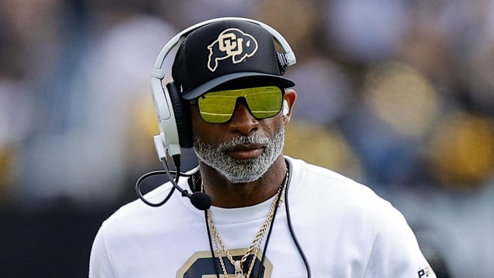 Apr 19, 2025; Boulder, CO, USA; Colorado Buffaloes head coach Deion Sanders during the spring game at Folsom Field.