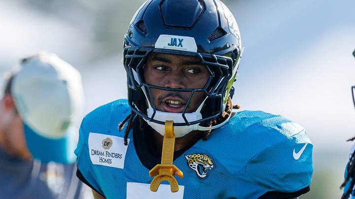 Aug 13, 2026; Metairie, LA, USA; Jacksonville Jaguars running back LeQuint Allen Jr. (5) during a joint scrimmage against the New Orleans Saints during at Ochsner Sports Performance Center. Mandatory Credit: Stephen Lew-Imagn Images Aug 13, 2026; Metairie, LA, USA; Jacksonville Jaguars running back LeQuint Allen Jr. (5) during a joint scrimmage against the New Orleans Saints during at Ochsner Sports Performance Center. Mandatory Credit: Stephen Lew-Imagn Images