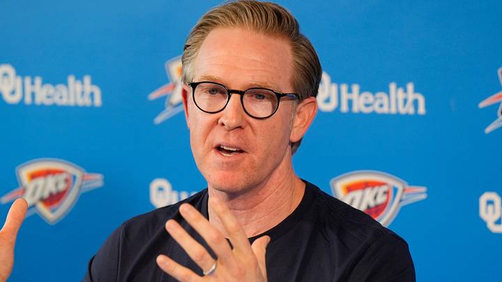 Sam Presti, Thunder General Manager, has his end-of-season media access, Monday, June 8, 2026. Sam Presti, Thunder General Manager, has his end-of-season media access, Monday, June 8, 2026.