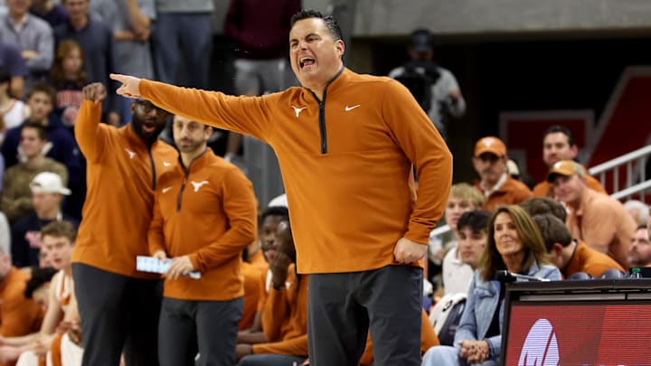 Texas Longhorns head coach Sean Miller directs his team during the second half against the Auburn Tigers at Neville Arena. 