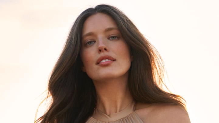 Emily DiDonato was photographed by Anne Menke in Sacramento, Calif. Swimsuit by Frankies Bikinis.