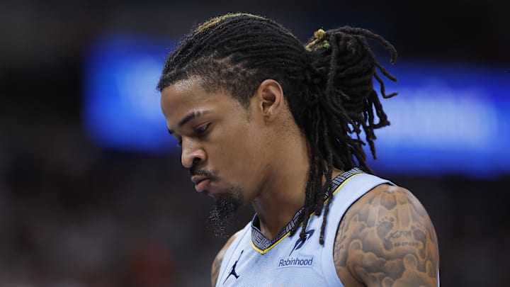 Apr 20, 2025; Oklahoma City, Oklahoma, USA; Memphis Grizzlies guard Ja Morant (12) walks off the court during the second half of a game against the Oklahoma City Thunder at Paycom Center. Mandatory Credit: Alonzo Adams-Imagn Images Apr 20, 2025; Oklahoma City, Oklahoma, USA; Memphis Grizzlies guard Ja Morant (12) walks off the court during the second half of a game against the Oklahoma City Thunder at Paycom Center. Mandatory Credit: Alonzo Adams-Imagn Images