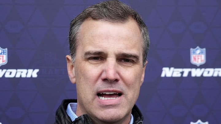 Apr 24, 2024; Detroit, MI, USA; NFL Network analyst Daniel Jeremiah speaks to the media at the Play Football Prospect Clinic at The Corner Ballpark. Mandatory Credit: Kirby Lee-Imagn Images Apr 24, 2024; Detroit, MI, USA; NFL Network analyst Daniel Jeremiah speaks to the media at the Play Football Prospect Clinic at The Corner Ballpark. Mandatory Credit: Kirby Lee-Imagn Images