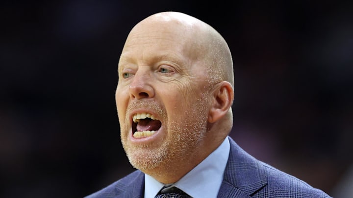Mar 22, 2026; Philadelphia, PA, USA; UCLA Bruins head coach Mick Cronin reacts in the first half during a second round game of the men's 2026 NCAA Tournament at Xfinity Mobile Arena. Mandatory Credit: Bill Streicher-Imagn Images