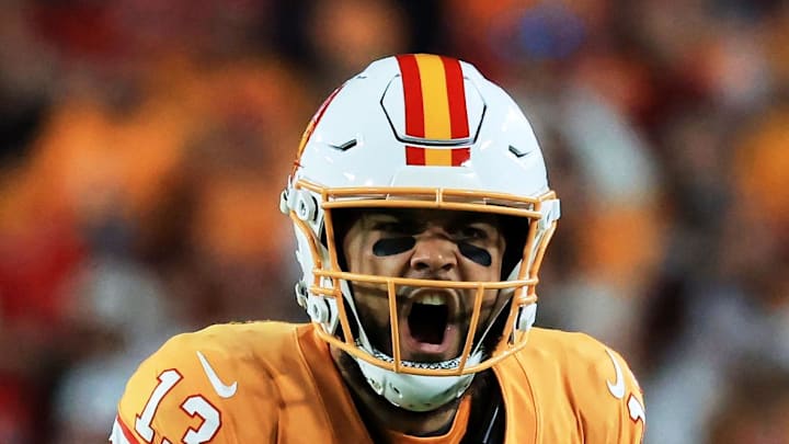 Tampa Bay Buccaneers wide receiver Mike Evans reacts after catching a pass against Atlanta Falcons safety Jessie Bates III.