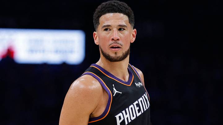 Apr 19, 2026; Oklahoma City, Oklahoma, USA; Phoenix Suns guard Devin Booker (1) looks down the court against the Oklahoma City Thunder in the second half during game one of the first round of the 2026 NBA Playoffs at Paycom Center. Mandatory Credit: Alonzo Adams-Imagn Images Apr 19, 2026; Oklahoma City, Oklahoma, USA; Phoenix Suns guard Devin Booker (1) looks down the court against the Oklahoma City Thunder in the second half during game one of the first round of the 2026 NBA Playoffs at Paycom Center. Mandatory Credit: Alonzo Adams-Imagn Images