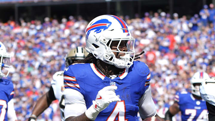 Buffalo Bills running back James Cook runs for a gain past New Orleans Saints cornerback Isaac Yiadom Buffalo Bills running back James Cook runs for a gain past New Orleans Saints cornerback Isaac Yiadom