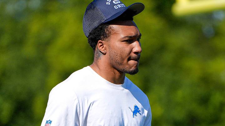 Detroit Lions safety Brian Branch (32) walks off the field after practice during training camp Detroit Lions safety Brian Branch (32) walks off the field after practice during training camp