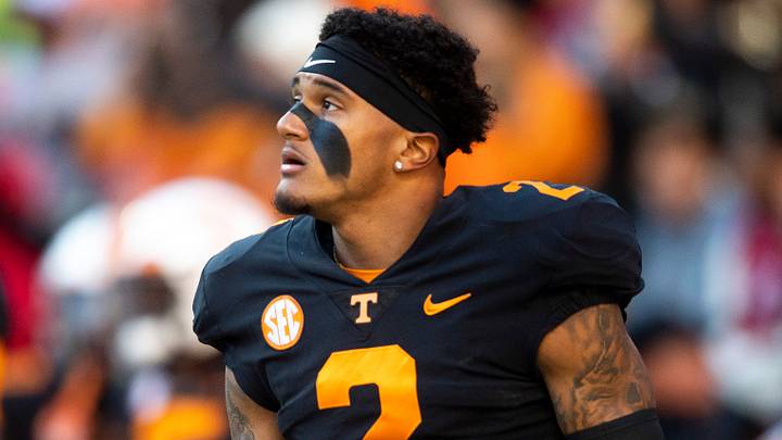 Tennessee defensive back Alontae Taylor (2) during a football game against the Georgia Bulldogs at Neyland Stadium in Knoxville, Tenn. on Saturday, Nov. 13, 2021.
Kns Tennessee Georgia Football Bp Tennessee defensive back Alontae Taylor (2) during a football game against the Georgia Bulldogs at Neyland Stadium in Knoxville, Tenn. on Saturday, Nov. 13, 2021.
Kns Tennessee Georgia Football Bp