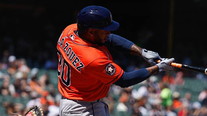 Houston Astros outfielder Nelson Velasquez (30) Credit: Sergio Estrada-Imagn Images