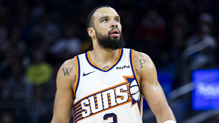 Dec 20, 2025; San Francisco, California, USA; Phoenix Suns forward Dillon Brooks (3) one the court during the second quarter against the Golden State Warriors at Chase Center. Mandatory Credit: John Hefti-Imagn Images