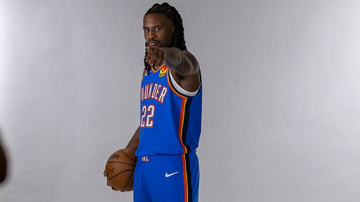Sep 28, 2026; Oklahoma City, OK, USA; Oklahoma City Thunder guard Cason Wallace (22) poses for a photo during Oklahoma City Thunder Media Day at Paycom Center. Mandatory Credit: Alonzo Adams-Imagn Images Sep 28, 2026; Oklahoma City, OK, USA; Oklahoma City Thunder guard Cason Wallace (22) poses for a photo during Oklahoma City Thunder Media Day at Paycom Center. Mandatory Credit: Alonzo Adams-Imagn Images