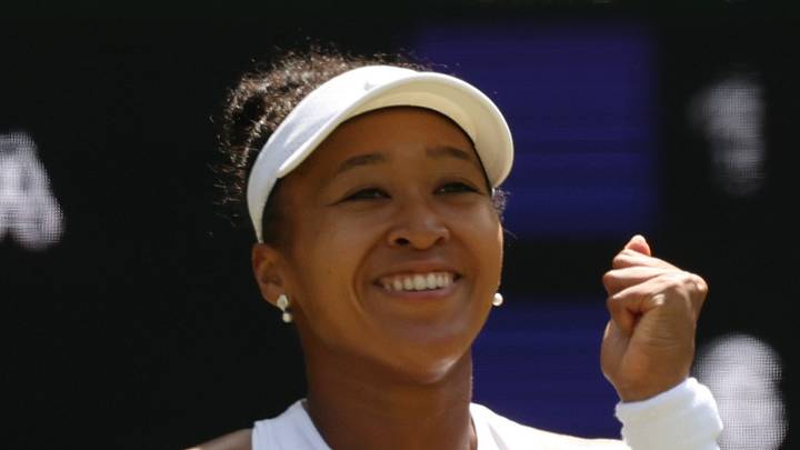 Naomi Osaka celebrates after a match at Wimbledon Naomi Osaka celebrates after a match at Wimbledon