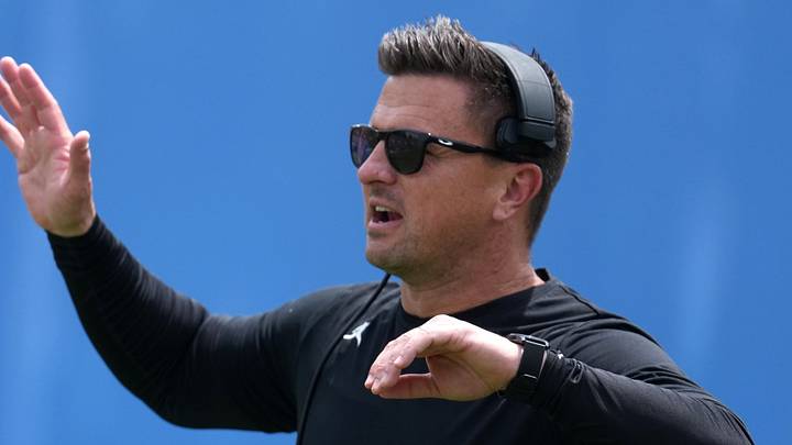 May 2, 2026; Pasadena, CA, USA; UCLA Bruins coach Bob Chesney reacts during the spring game at Rose Bowl. Mandatory Credit: Kirby Lee-Imagn Images May 2, 2026; Pasadena, CA, USA; UCLA Bruins coach Bob Chesney reacts during the spring game at Rose Bowl. Mandatory Credit: Kirby Lee-Imagn Images