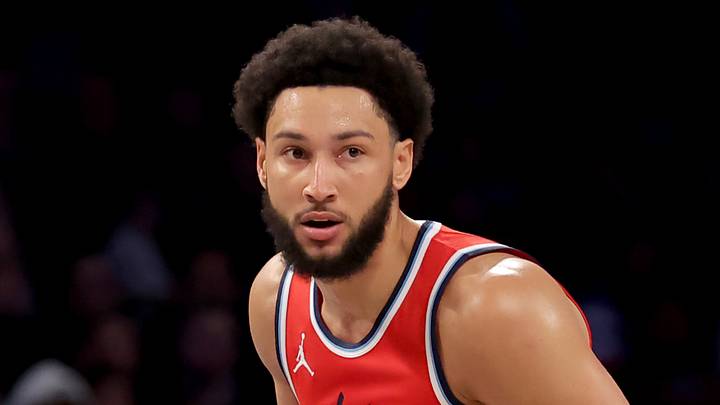 Mar 28, 2025; Brooklyn, New York, USA; Los Angeles Clippers guard Ben Simmons (25) controls the ball against the Brooklyn Nets during the second quarter at Barclays Center. Mandatory Credit: Brad Penner-Imagn Images