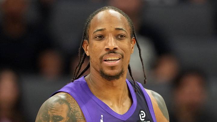 Apr 3, 2026; Sacramento, California, USA; Sacramento Kings guard DeMar DeRozan (10) during the second quarter against the New Orleans Pelicans at Golden 1 Center. Mandatory Credit: Darren Yamashita-Imagn Images