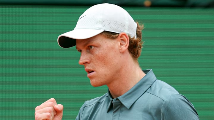 Jannik Sinner won the first set over Carlos Alcaraz in the Monte-Carlo Masters final.