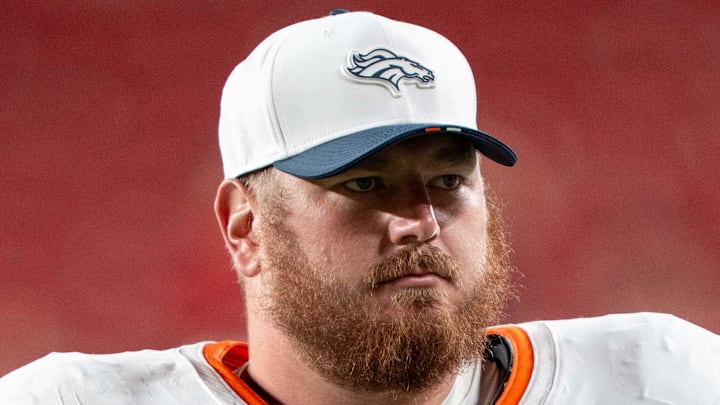 August 9, 2025; Santa Clara, California, USA; Denver Broncos guard Ben Powers (74) after the game against the San Francisco 49ers at Levi's Stadium. Mandatory Credit: Kyle Terada-Imagn Images August 9, 2025; Santa Clara, California, USA; Denver Broncos guard Ben Powers (74) after the game against the San Francisco 49ers at Levi's Stadium. Mandatory Credit: Kyle Terada-Imagn Images