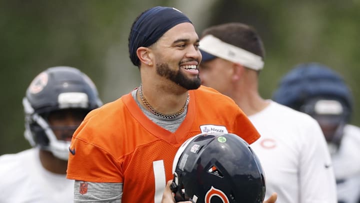 Caleb Williams put in work that wasn't really required Tuesday as he threw to less experienced players in a session of OTAs.