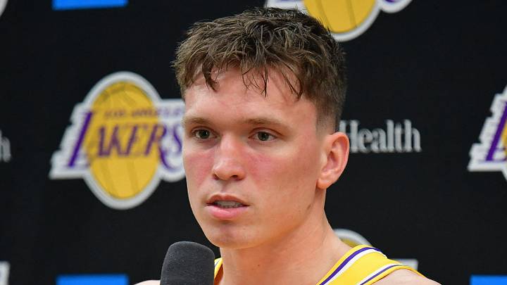 Sep 28, 2026; El Segundo, CA, USA; Los Angeles Lakers player Dalton Knecht (4) during media day at UCLA Health Training Center. Mandatory Credit: Gary A. Vasquez-Imagn Images Sep 28, 2026; El Segundo, CA, USA; Los Angeles Lakers player Dalton Knecht (4) during media day at UCLA Health Training Center. Mandatory Credit: Gary A. Vasquez-Imagn Images