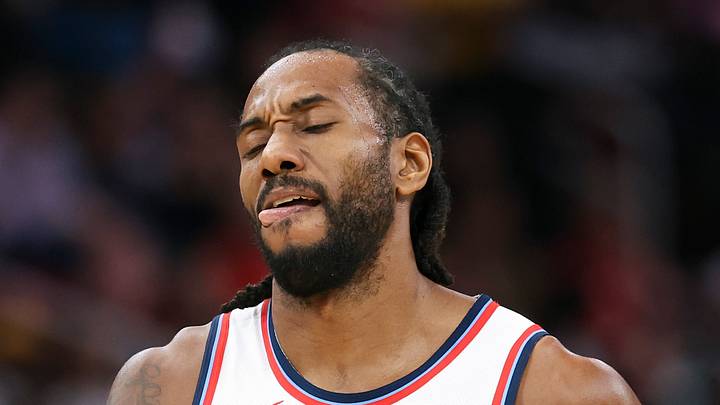 Los Angeles Clippers forward Kawhi Leonard (2) holds his finger after a play during the third quarter against the Houston Rockets at Toyota Center on Feb 10, 2026. Los Angeles Clippers forward Kawhi Leonard (2) holds his finger after a play during the third quarter against the Houston Rockets at Toyota Center on Feb 10, 2026.