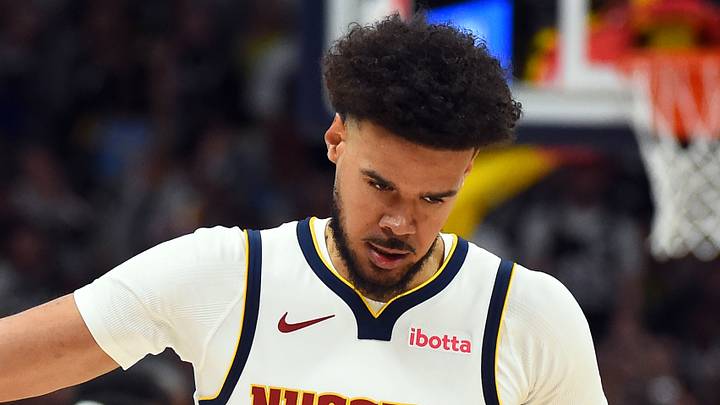 Apr 18, 2026; Denver, Colorado, USA; Denver Nuggets forward Cameron Johnson (23) after making a three-pointer during the first half against the Minnesota Timberwolves in game one of the first round of the 2026 NBA Playoffs at Ball Arena. Mandatory Credit: Christopher Hanewinckel-Imagn Images Apr 18, 2026; Denver, Colorado, USA; Denver Nuggets forward Cameron Johnson (23) after making a three-pointer during the first half against the Minnesota Timberwolves in game one of the first round of the 2026 NBA Playoffs at Ball Arena. Mandatory Credit: Christopher Hanewinckel-Imagn Images