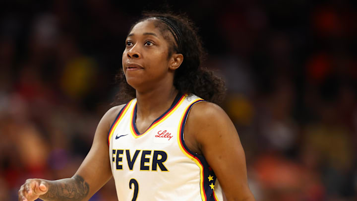 Aug 7, 2025; Phoenix, Arizona, USA; Indiana Fever guard Aari McDonald (2) against the Phoenix Mercury during an WNBA game at PHX Arena. Mandatory Credit: Mark J. Rebilas-Imagn Images Aug 7, 2025; Phoenix, Arizona, USA; Indiana Fever guard Aari McDonald (2) against the Phoenix Mercury during an WNBA game at PHX Arena. Mandatory Credit: Mark J. Rebilas-Imagn Images