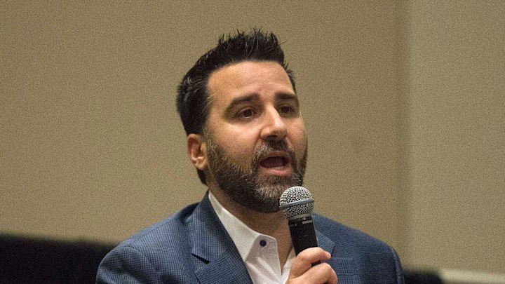 Chris Harris (left), Director of Communications with the Mississippi Braves, and Alex Anthopoulos (right), General Manager of the Atlanta Braves, talk with members of the audience during a Q&A session at the Greater Jackson Chamber Partnership's Vision 2020 event at the Jackson Convention Center on Wednesday, Jan. 29, 2020.
Alex Anthopoulos Chris Harris (left), Director of Communications with the Mississippi Braves, and Alex Anthopoulos (right), General Manager of the Atlanta Braves, talk with members of the audience during a Q&A session at the Greater Jackson Chamber Partnership's Vision 2020 event at the Jackson Convention Center on Wednesday, Jan. 29, 2020.
Alex Anthopoulos