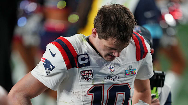 New England Patriots quarterback Drake Maye