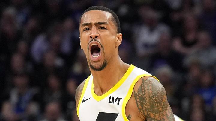 Utah Jazz forward John Collins (20) reacts after scoring against the Sacramento Kings during the third quarter at Golden 1 Center, November 16th, 2024.