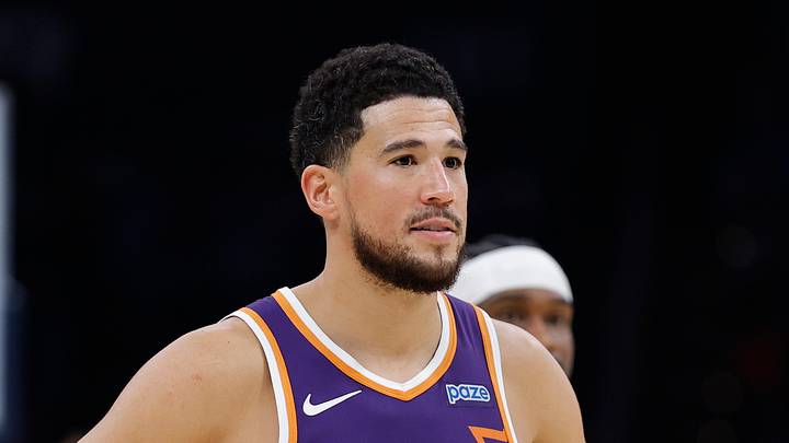 Oklahoma City, Oklahoma, USA; Phoenix Suns guard Devin Booker (15) stands on the court during the second half of a game against the Oklahoma City Thunder at Paycom Center on Oct 26, 2026.