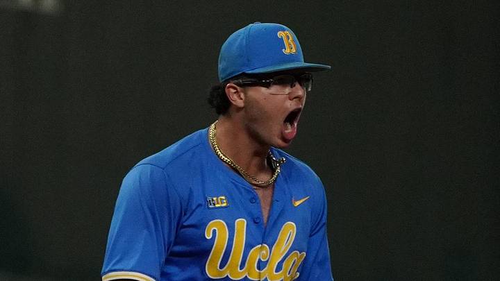 Mar 1, 2026; Arlington, TX, USA; UCLA Bruins against Mississippi State Bulldogs during the Amegy Bank College Baseball Series at Globe Life Field. Mandatory Credit: Dustin Safranek-Imagn Images Mar 1, 2026; Arlington, TX, USA; UCLA Bruins against Mississippi State Bulldogs during the Amegy Bank College Baseball Series at Globe Life Field. Mandatory Credit: Dustin Safranek-Imagn Images