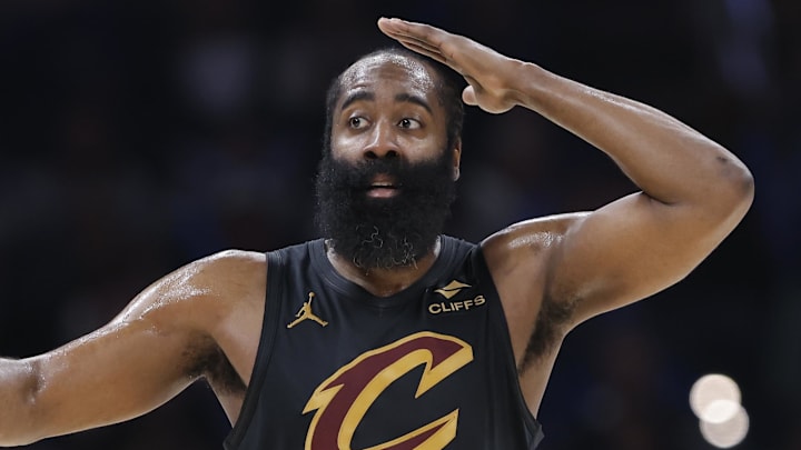 Cleveland Cavaliers guard James Harden Cleveland Cavaliers guard James Harden