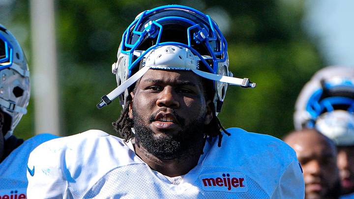 Detroit Lions defensive tackle Alim McNeill (54) walks off the field after practice during training camp Detroit Lions defensive tackle Alim McNeill (54) walks off the field after practice during training camp