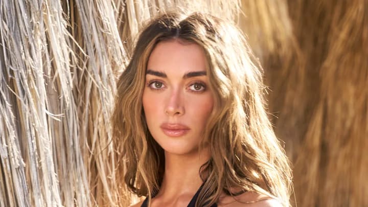 Brianna LaPaglia was photographed by Katherine Goguen at The Austin Estate. Swimsuit by Christopher Esber.