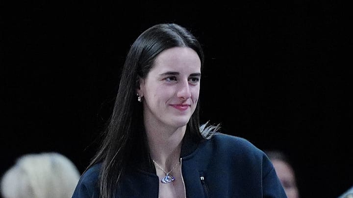 Indiana Fever guard Caitlin Clark wears a custom made outfit