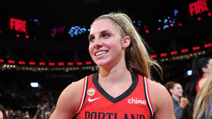 May 18, 2026; Portland, Oregon, USA; Portland Fire guard Sarah Ashlee Barker (3) reacts after the Fire defeated the Connecticut Sun at Moda Center. Mandatory Credit: Jaime Valdez-Imagn Images